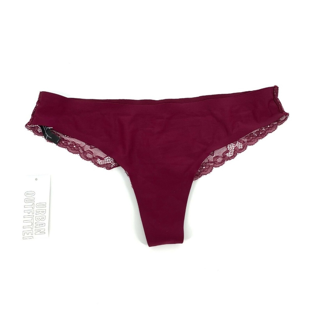 UO Out From Under Panty Underwear Burgundy Lace Back Hipster Cheeky NWT